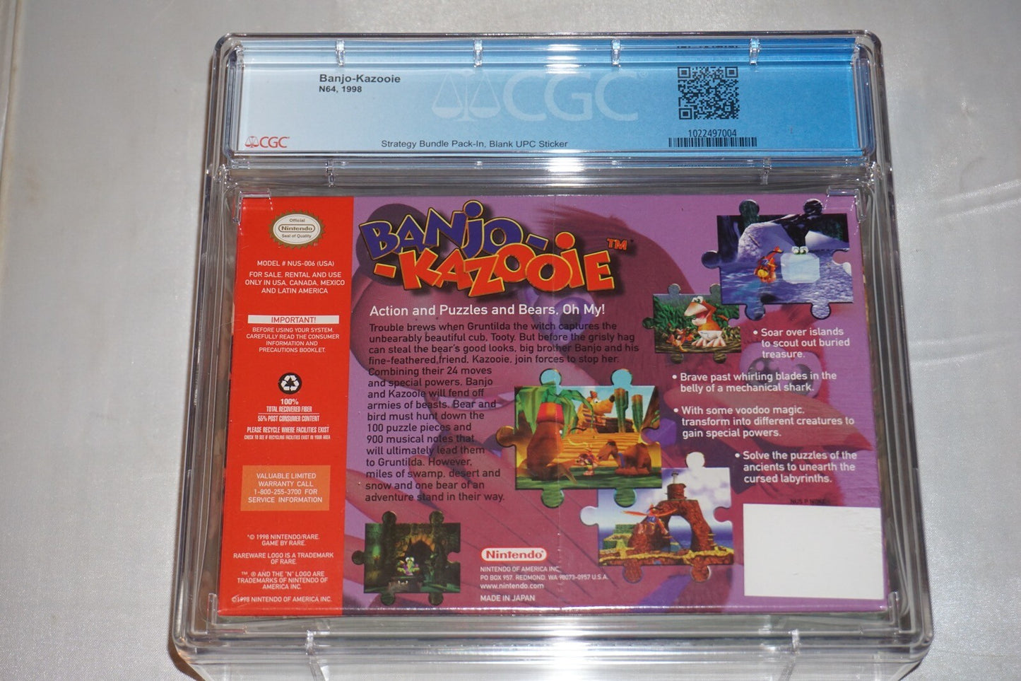 Banjo Kazooie (Nintendo 64 N64) CGC 9.2 A++ NEW Sealed Left Facing Rumble 1st
