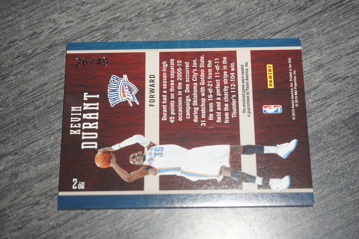 Kevin Durant Hardcourt Heroes 2010-11 Panini Prestige #2 36/49 Swatch