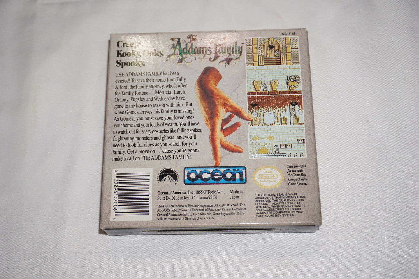 Addams Family (Nintendo Game Boy Game Boy) Complete in Box w/Poster CIB