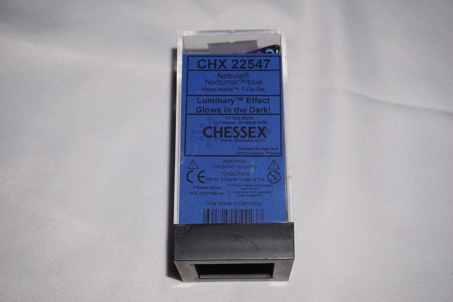Chessex 22547 Nebula Nocturnal & Blue Luminary CHX Dice Set NEW Sealed