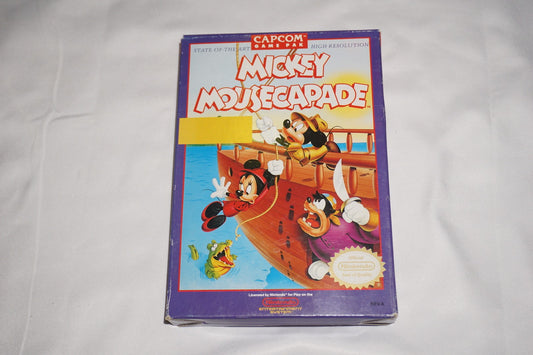 Mickey’s Mousecapade (Nintendo NES) Complete in Box w/ Reg CIB Misprint