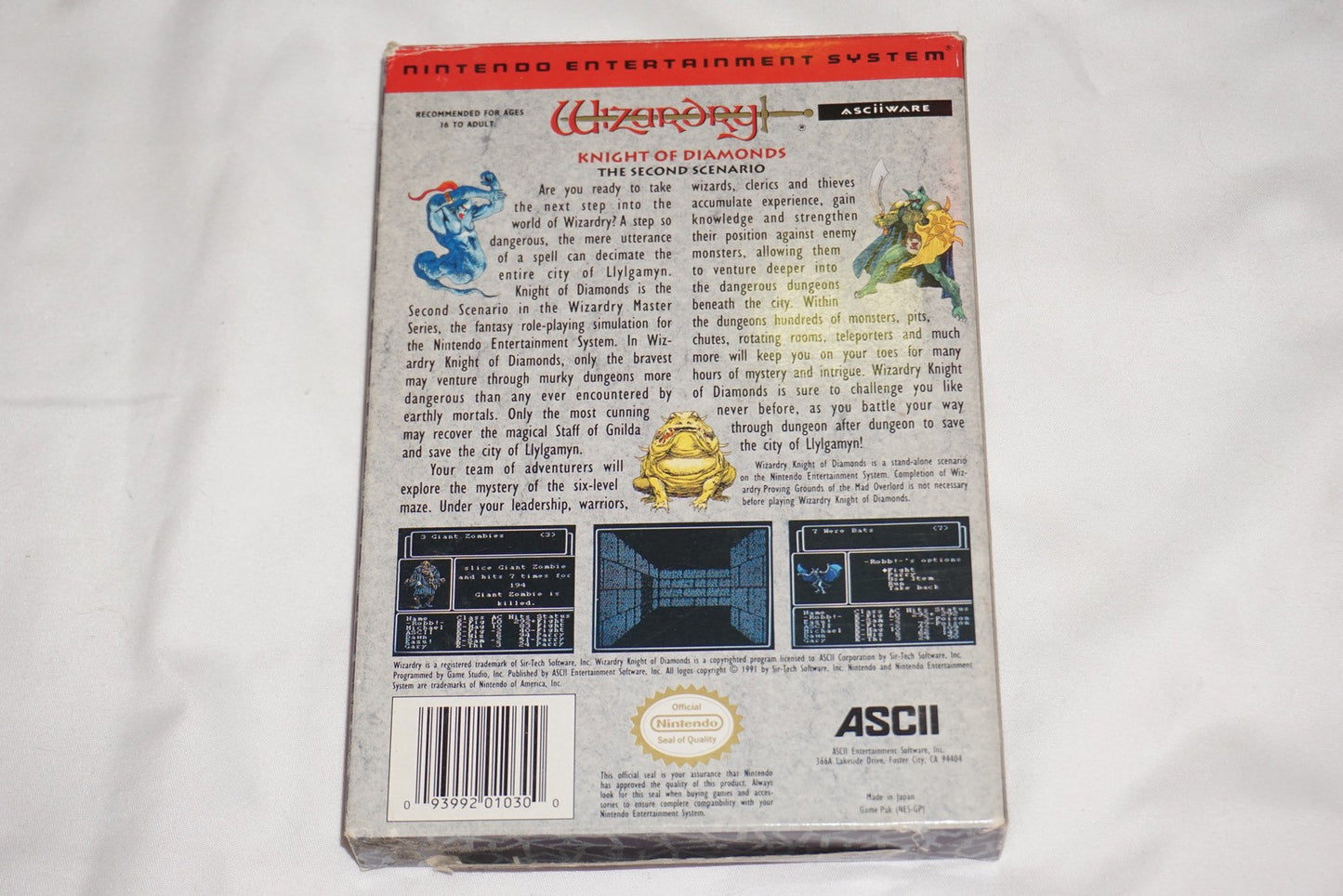 Wizardry: Knight of Diamonds Second Scenario (Nintendo NES) Complete in Box CIB