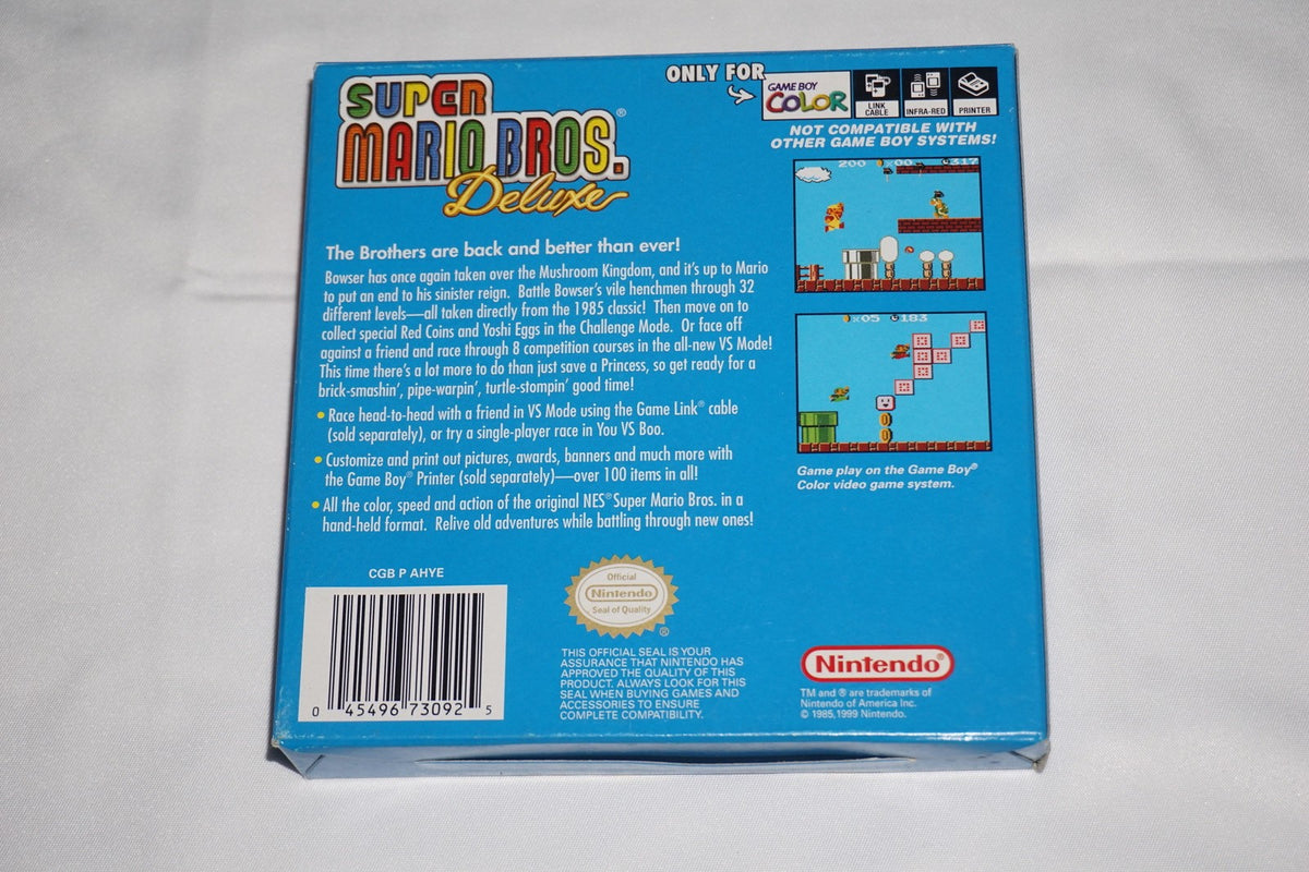 Super Mario Bros Deluxe (Gameboy Color Game Boy GB) Complete CIB Authentic