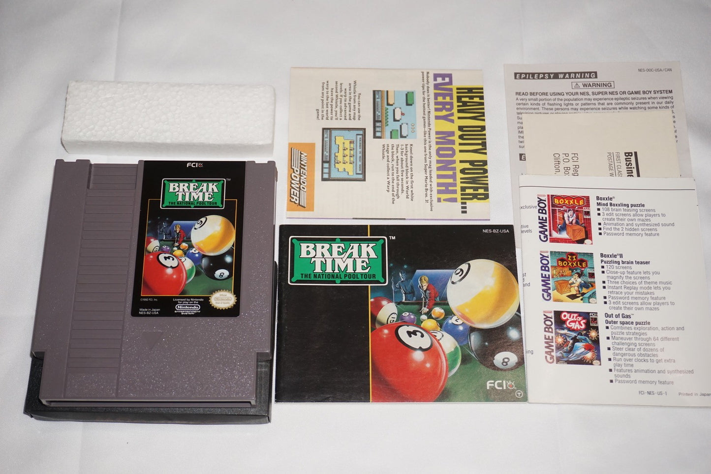 Break Time (Nintendo NES) Complete in Box w/ Reg Card CIB