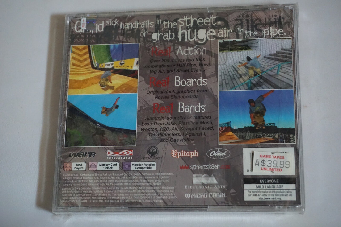 Street Sk8er Skater (Sony Playstation 1 ps1) NEW Factory Sealed