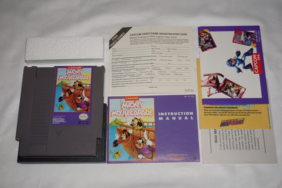 Mickey’s Mousecapade (Nintendo NES) Complete in Box w/ Reg CIB Misprint
