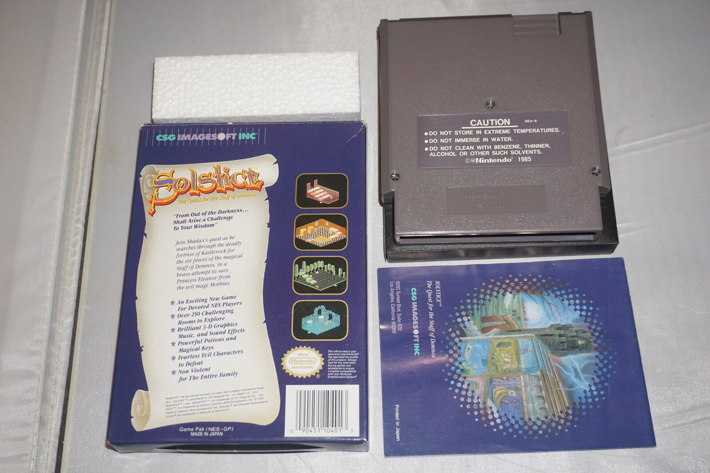 Solstice (Nintendo NES) Complete in Box CIB Near Mint #2
