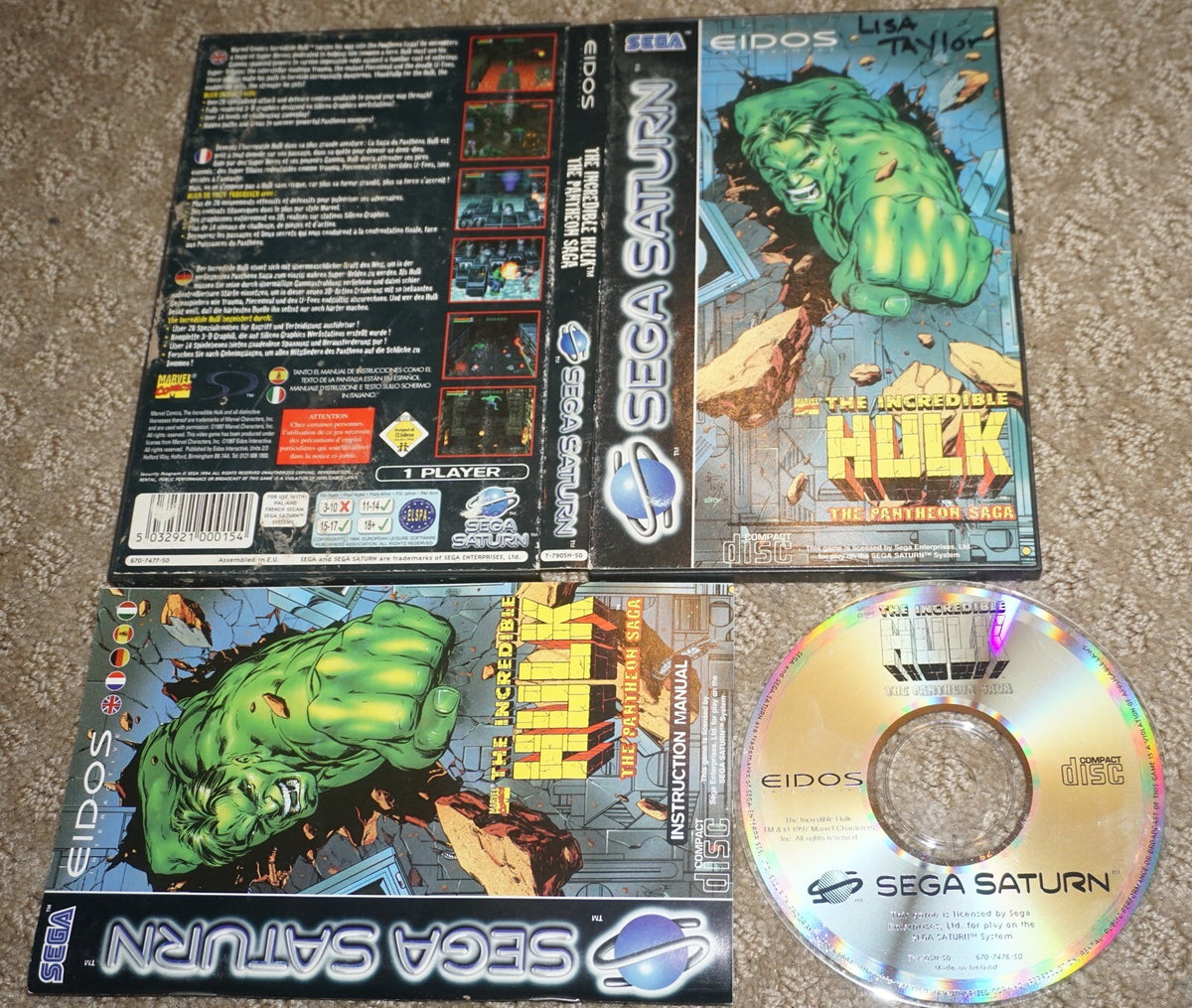 Incredible Hulk Pantheon Saga (Sega Saturn) Complete PAL UK Import