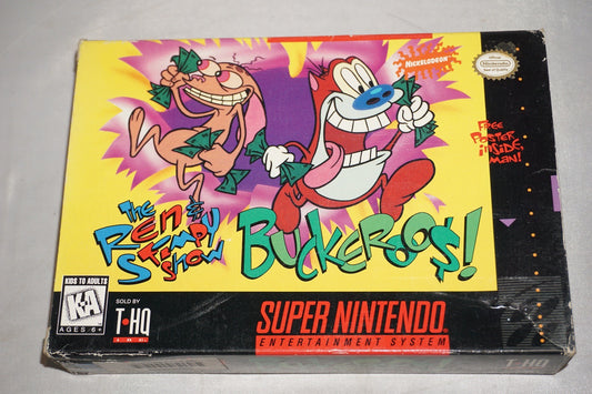 Ren & Stimpy Buckeroos Buckeroo$ (Super Nintendo SNES) Complete in Box CIB