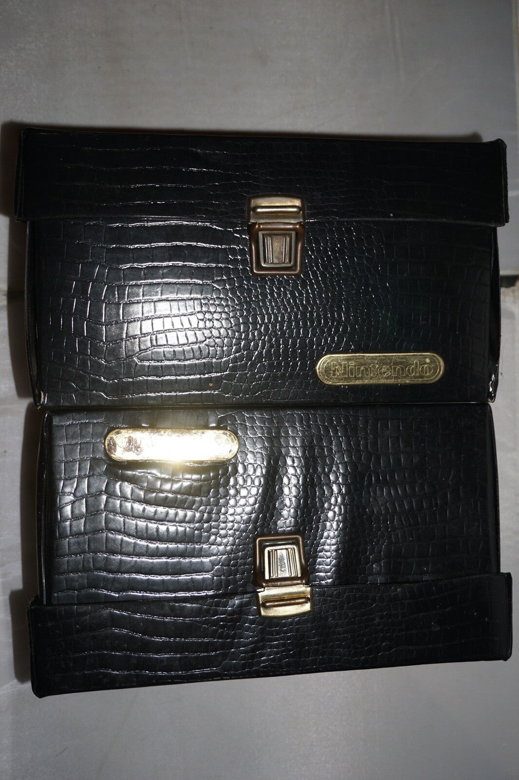 Pair of Black Croc Cartridge Carrying Case (Nintendo NES) Set of 2 Lot
