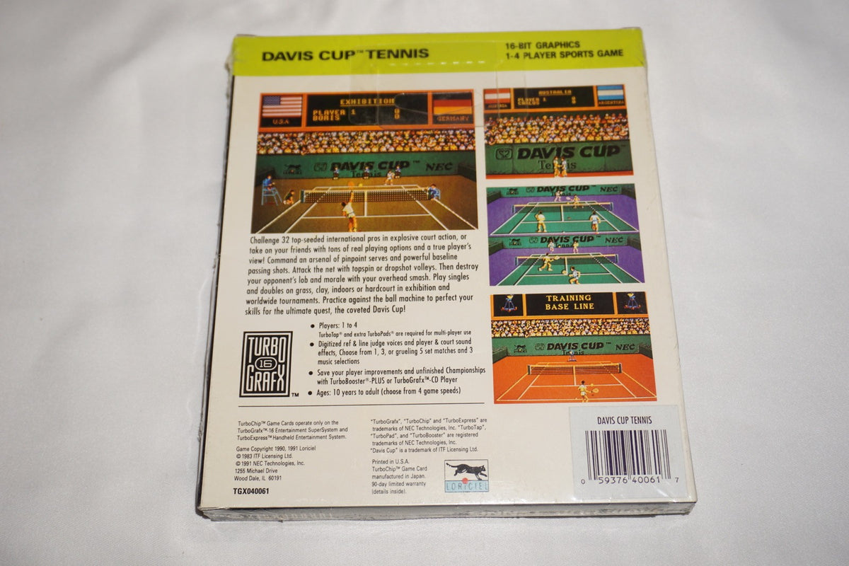 Davis Cup Tennis (TurboGrafx 16 tg16 Turbo Grafx) NEW Sealed in Box