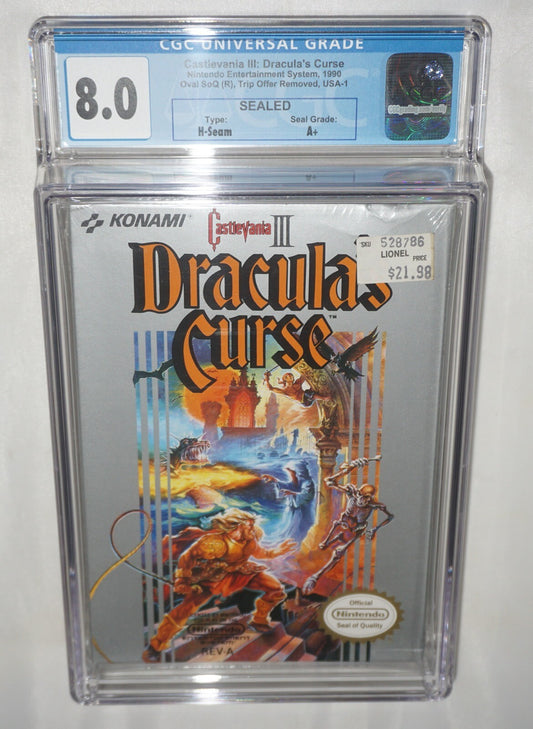 Castlevania III: Dracula's Curse (Nintendo NES) CGC 8.0 A+ NEW Sealed