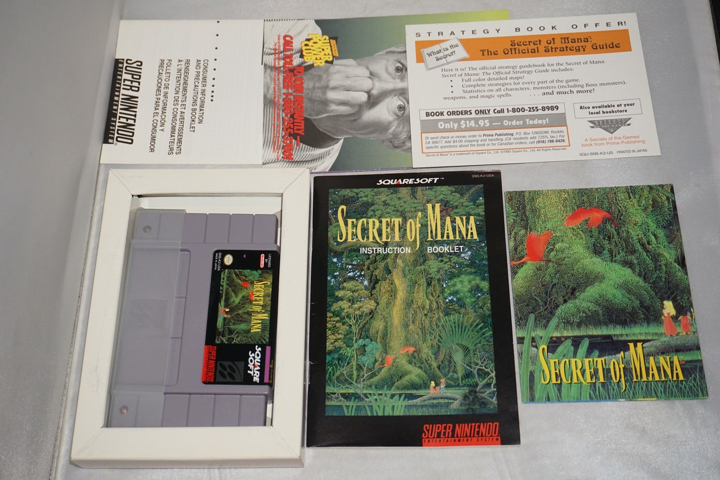 Secret Of Mana (Super Nintendo SNES) Complete in Box w/ Map Book Offer CIB