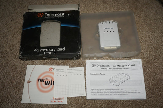 4x Memory Card (Sega Dreamcast) Complete in Box Official CIB OEM HKT 4100