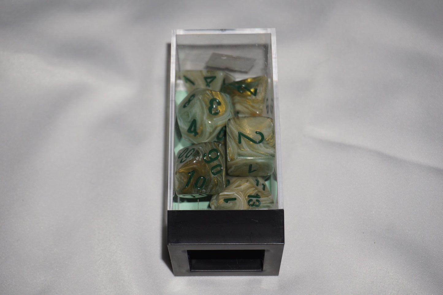 Chessex 22409 Mega Hedrals Marble Green Dark Green CHX Dice Set NEW Sealed
