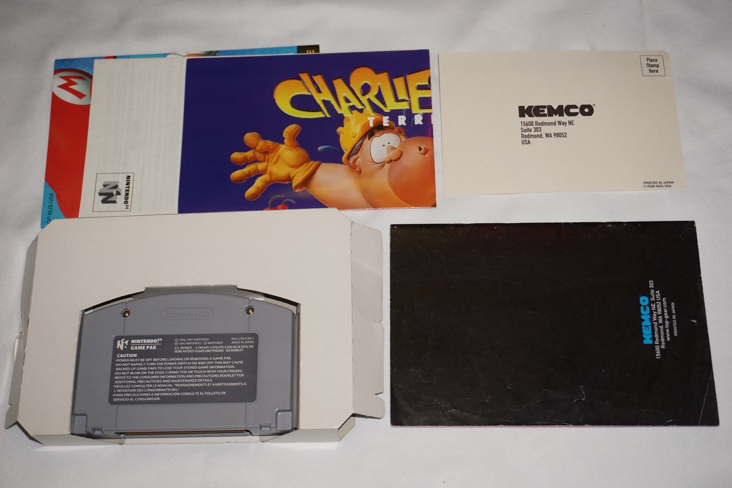 Charlie Blasts Territory (Nintendo 64 N64) Complete in Box w/ Reg Poster CIB