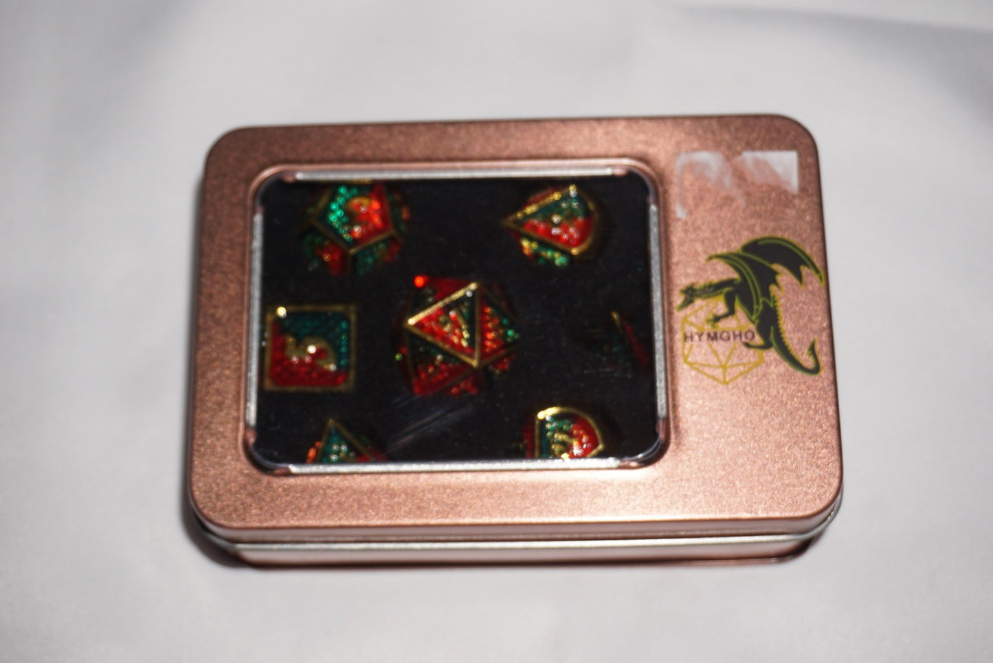 Hymgho Behemoth Gold W/ Red & Blue Dice Set D&D NEW Sealed