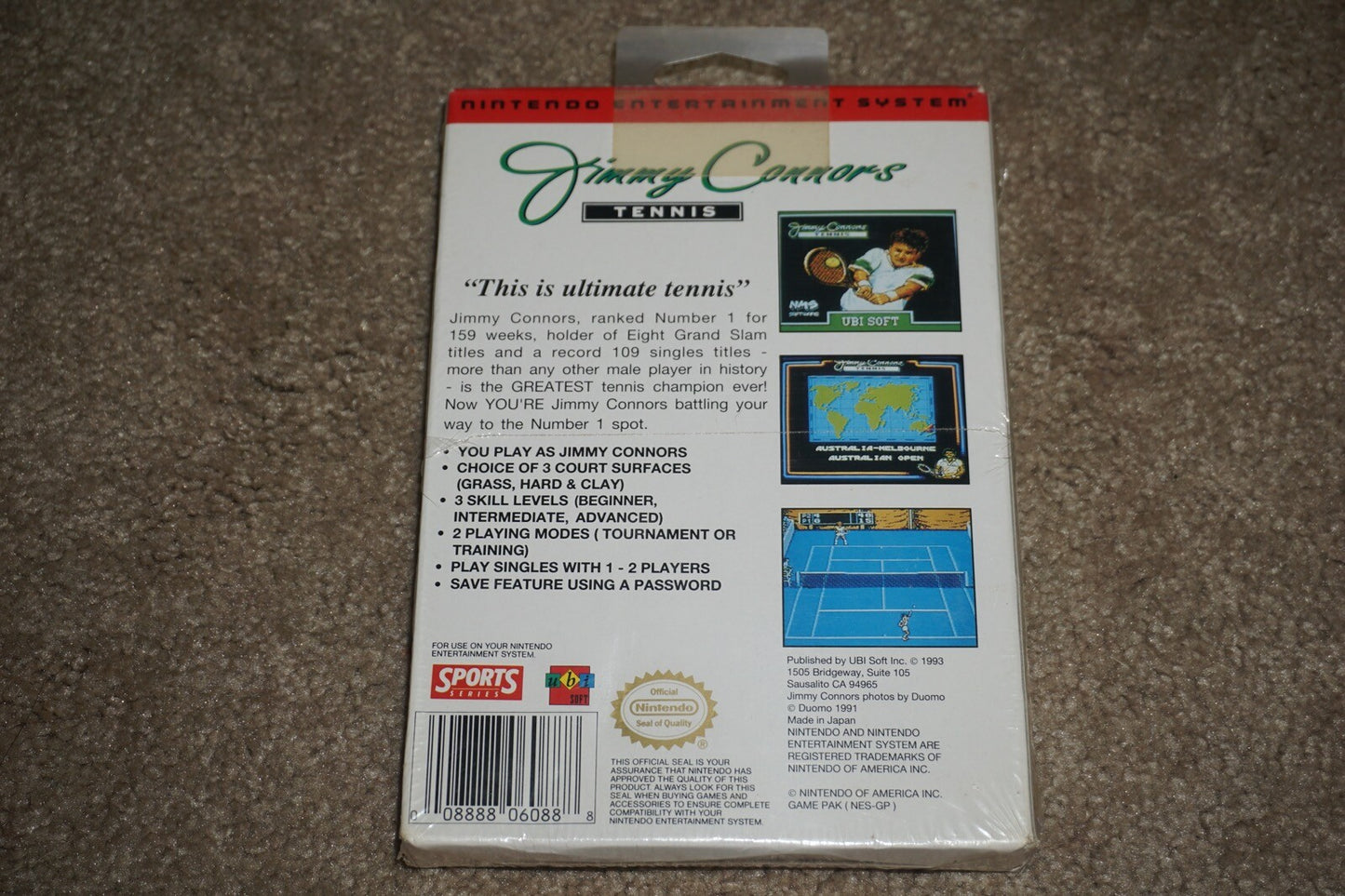 Jimmy Connors Tennis (Nintendo NES) NEW Factory Sealed