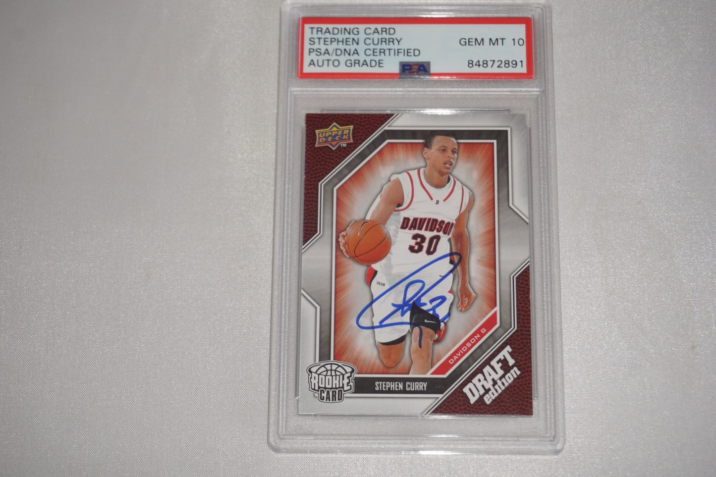 Stephen Curry 2009-2010 UD Upper Deck Draft Edition #34 Auto PSA Gem Mint 10