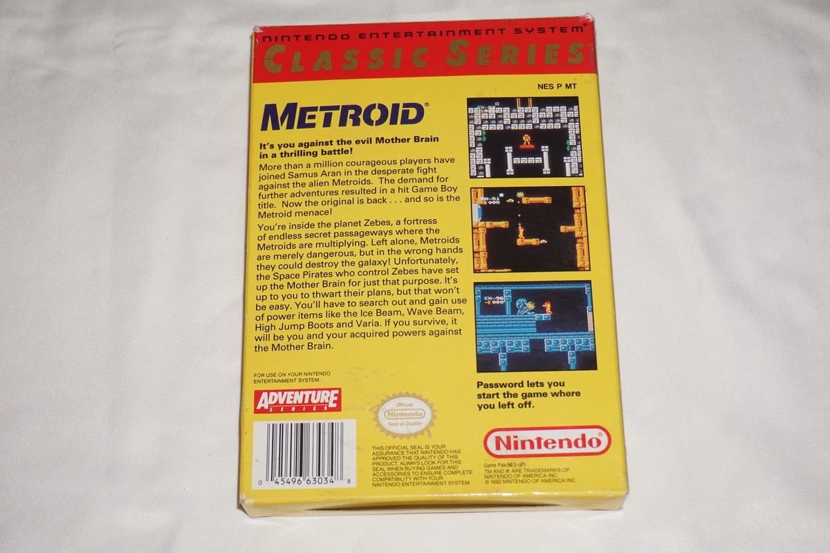 Metroid Classic Series Yellow (Nintendo NES) Complete in Box CIB