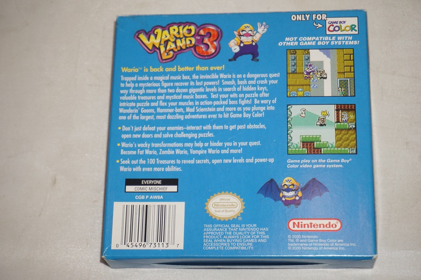 Wario Land 3 (Nintendo Gameboy Color Game Boy GB) Complete CIB
