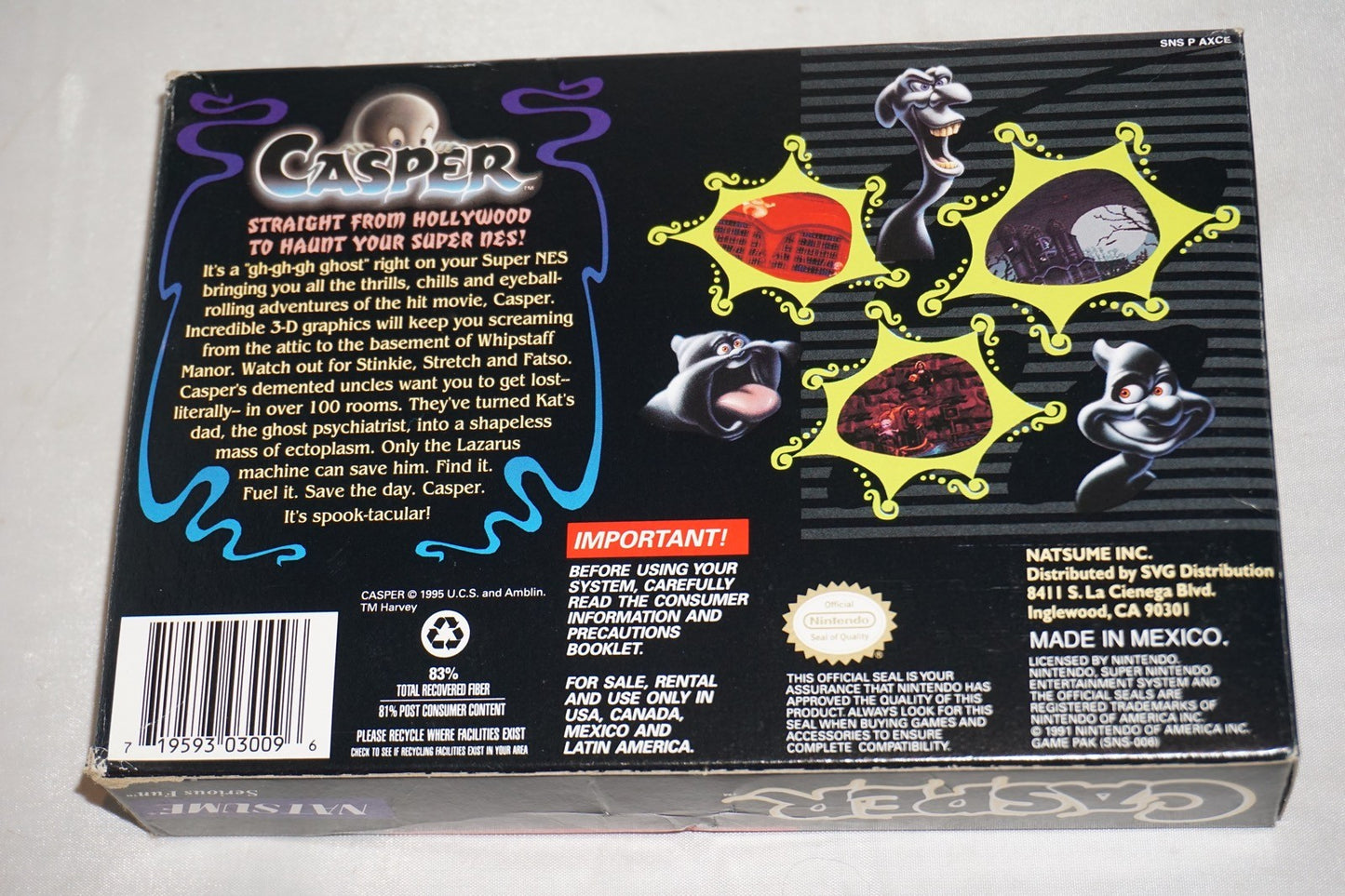 Casper (Super Nintendo SNES) Complete in Box CIB