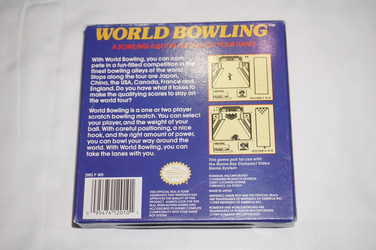 World Bowling (Nintendo Game Boy Gameboy) Complete in Box CIB