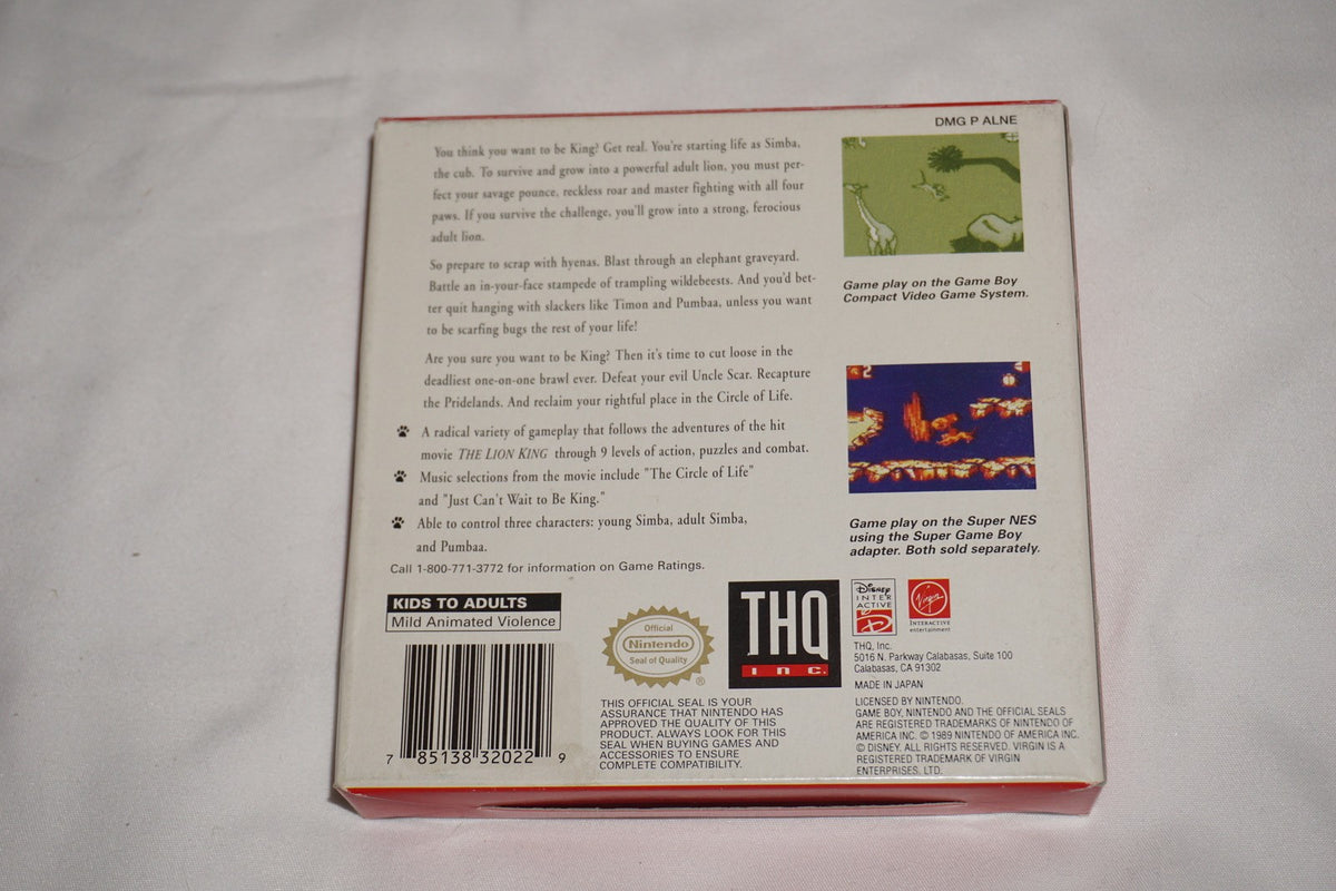 Lion King (Nintendo Game Boy Game Boy) Complete in Box CIB