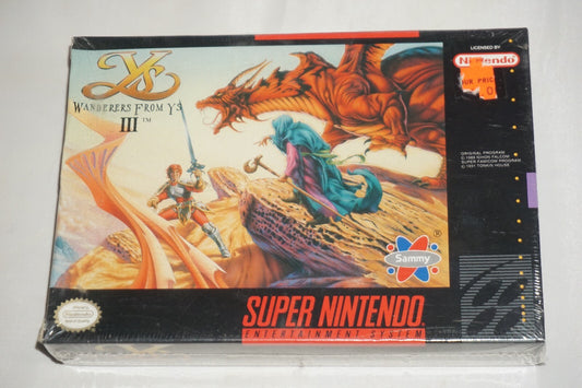Ys III: Wanderers From Y's (Super Nintendo SNES) NEW in Box Factory Sealed