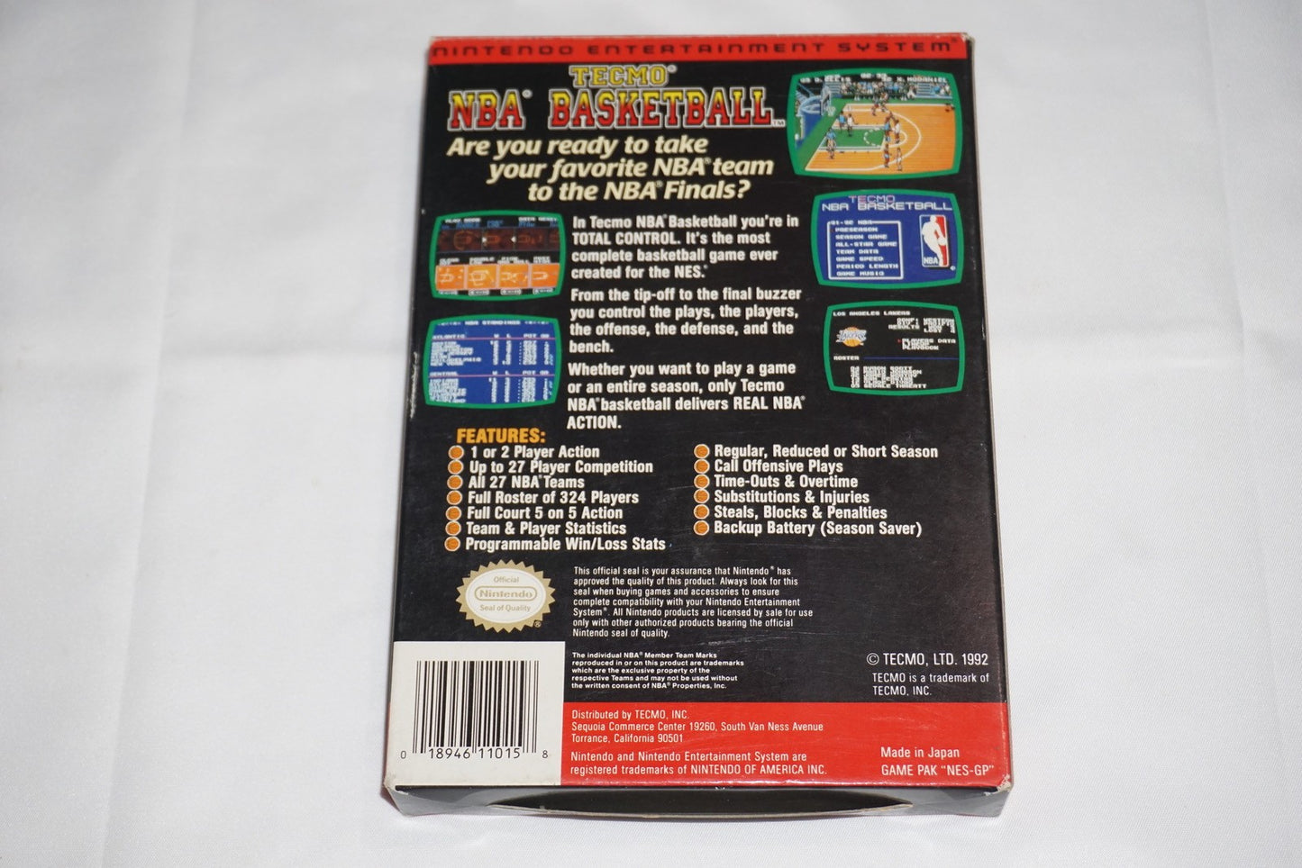 Tecmo NBA Basketball (Nintendo NES) Complete in Box CIB