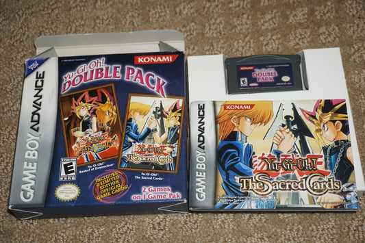 Yu Gi Oh Double Pack Reshef Sacred Nintendo Gameboy Advance GBA Complete CIB