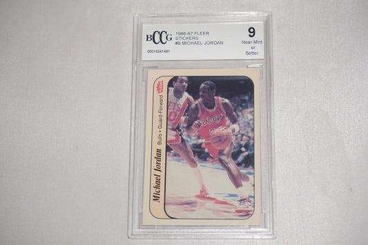 Michael Jordan 1986-87 Fleer Stickers #8 BCCG Mint 9