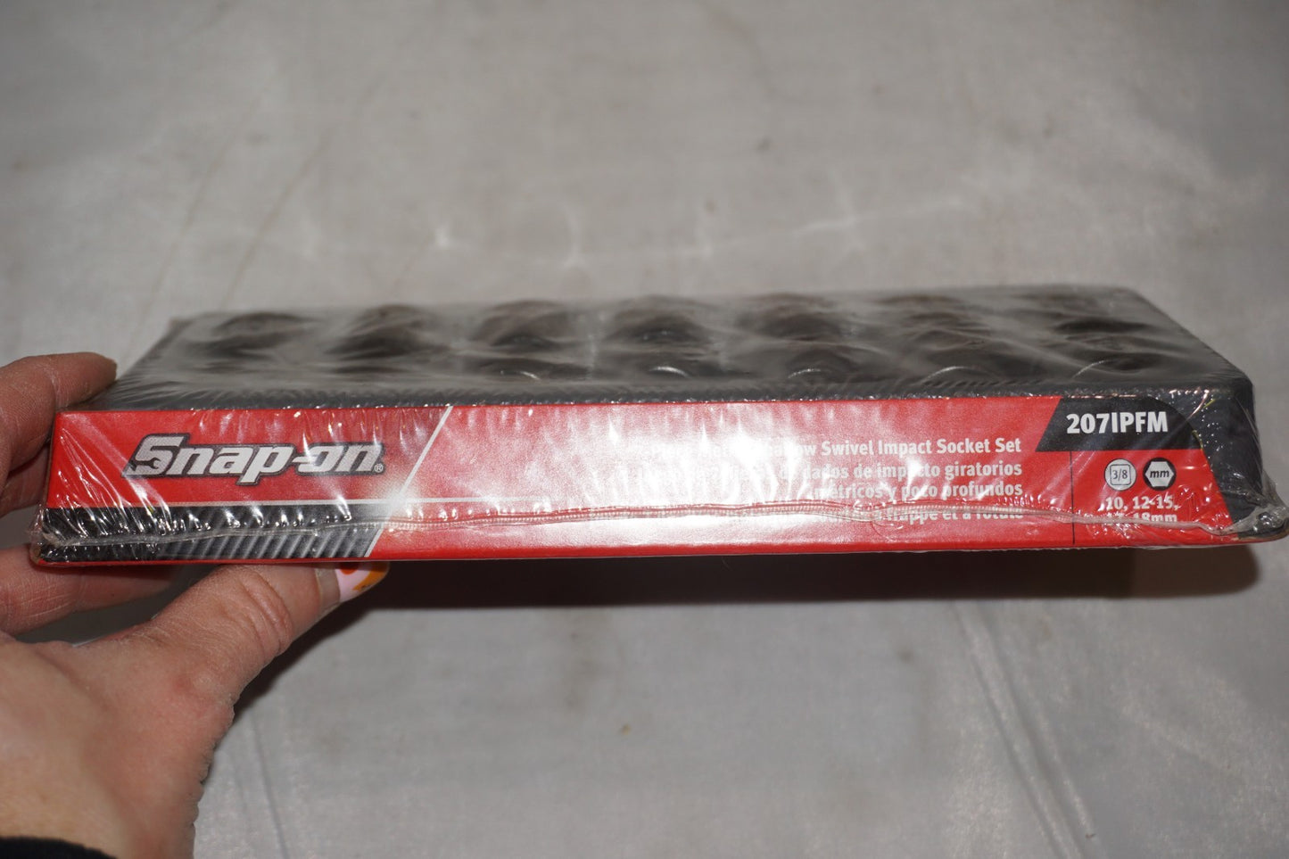 Snap On 7 pc 3/8" Metric Shallow Swivel Impact Socket Set 207ipfm NEW Sealed