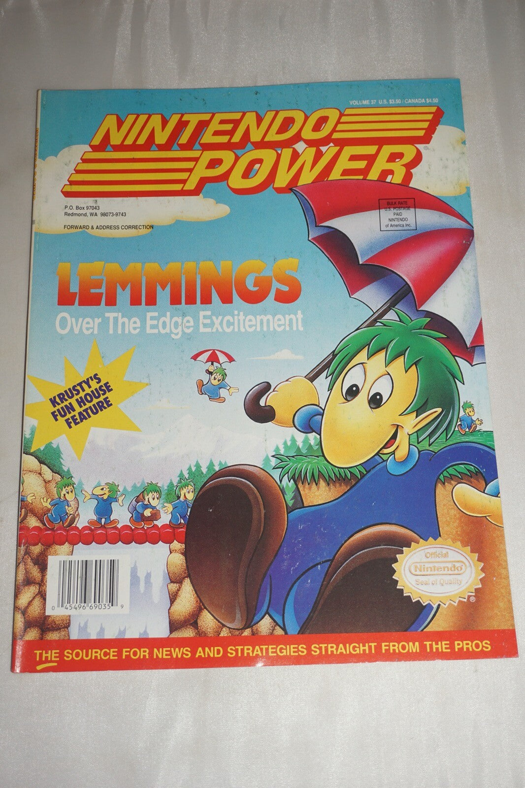 Nintendo Power Vol 37 Lemmings Magazine #1 Poster NM