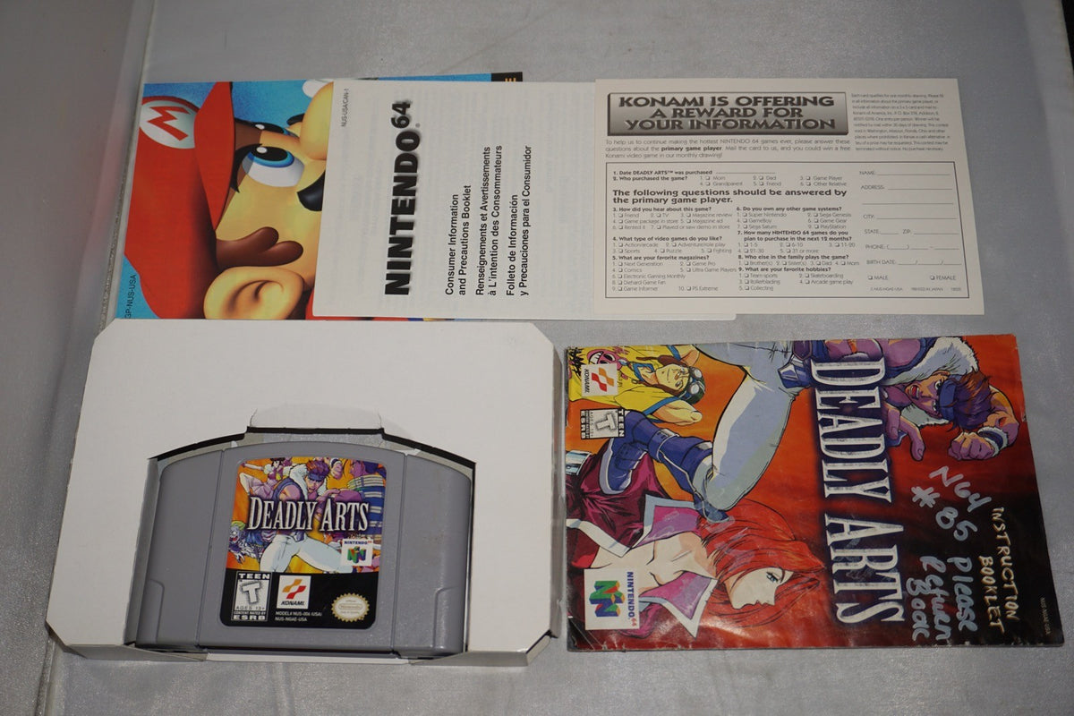 Deadly Arts (Nintendo 64 N64) Complete in Box w/ Reg Card CIB