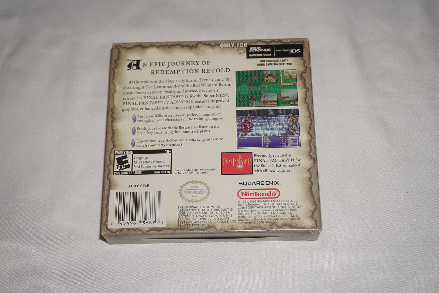 Final Fantasy IV 4 (Nintendo Game Boy Advance GBA) Complete in Box CIB