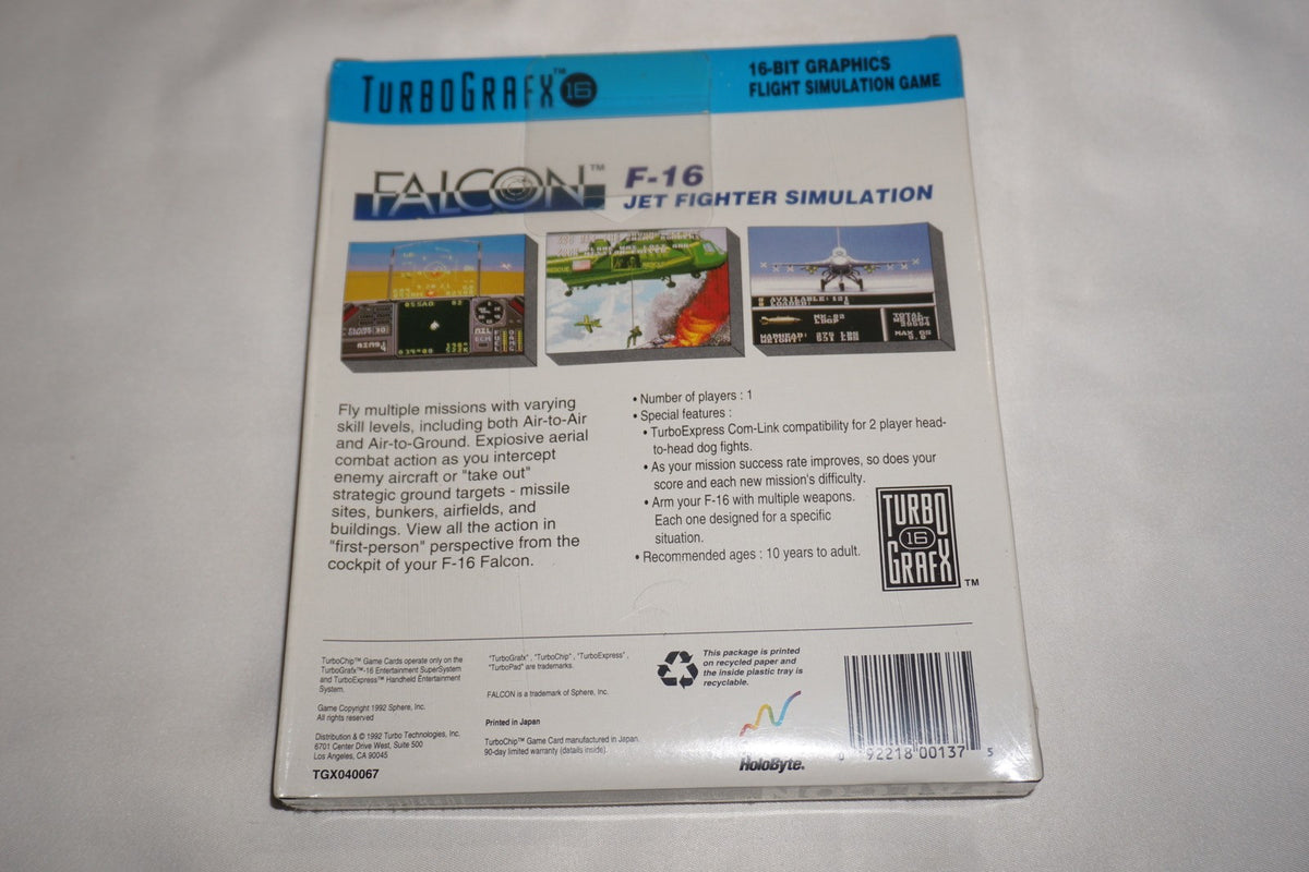Falcon (TurboGrafx 16 tg16 Turbo Grafx) NEW Sealed in Box