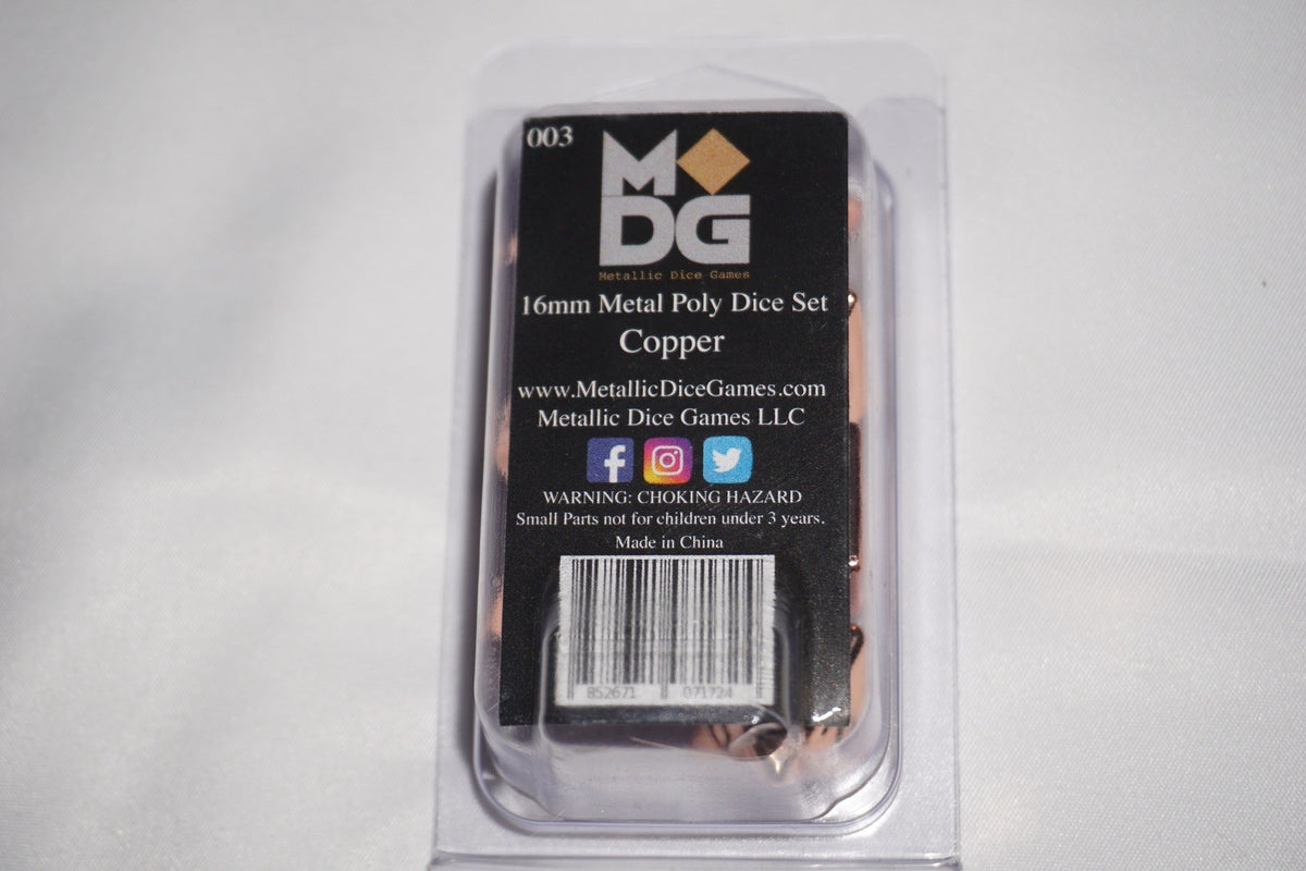 Mdg 16mm Metal Poly Set Copper 003 Dice Set Lot NEW
