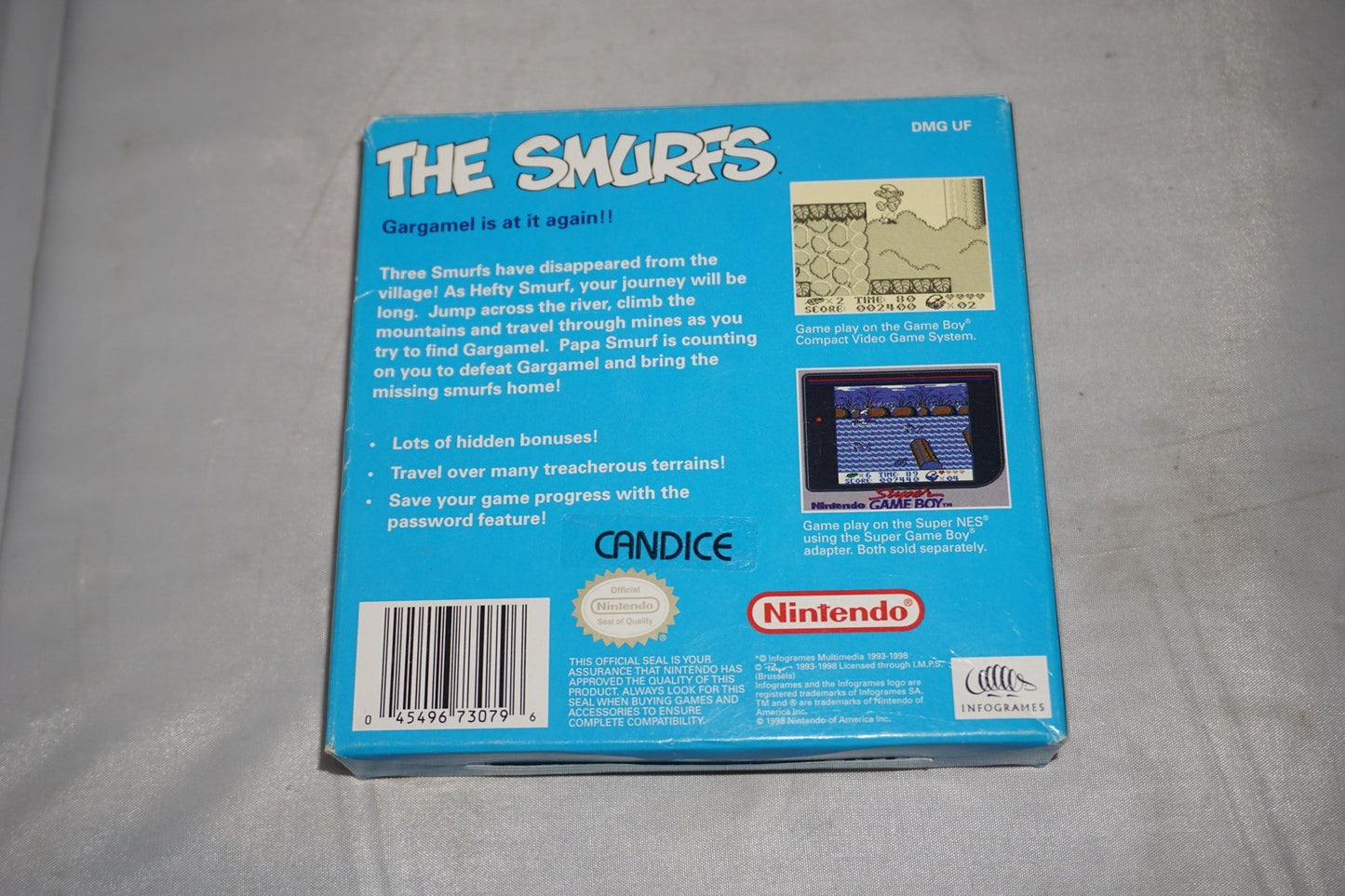 Smurfs PC (Nintendo Gameboy Game Boy GB) Complete CIB Authentic