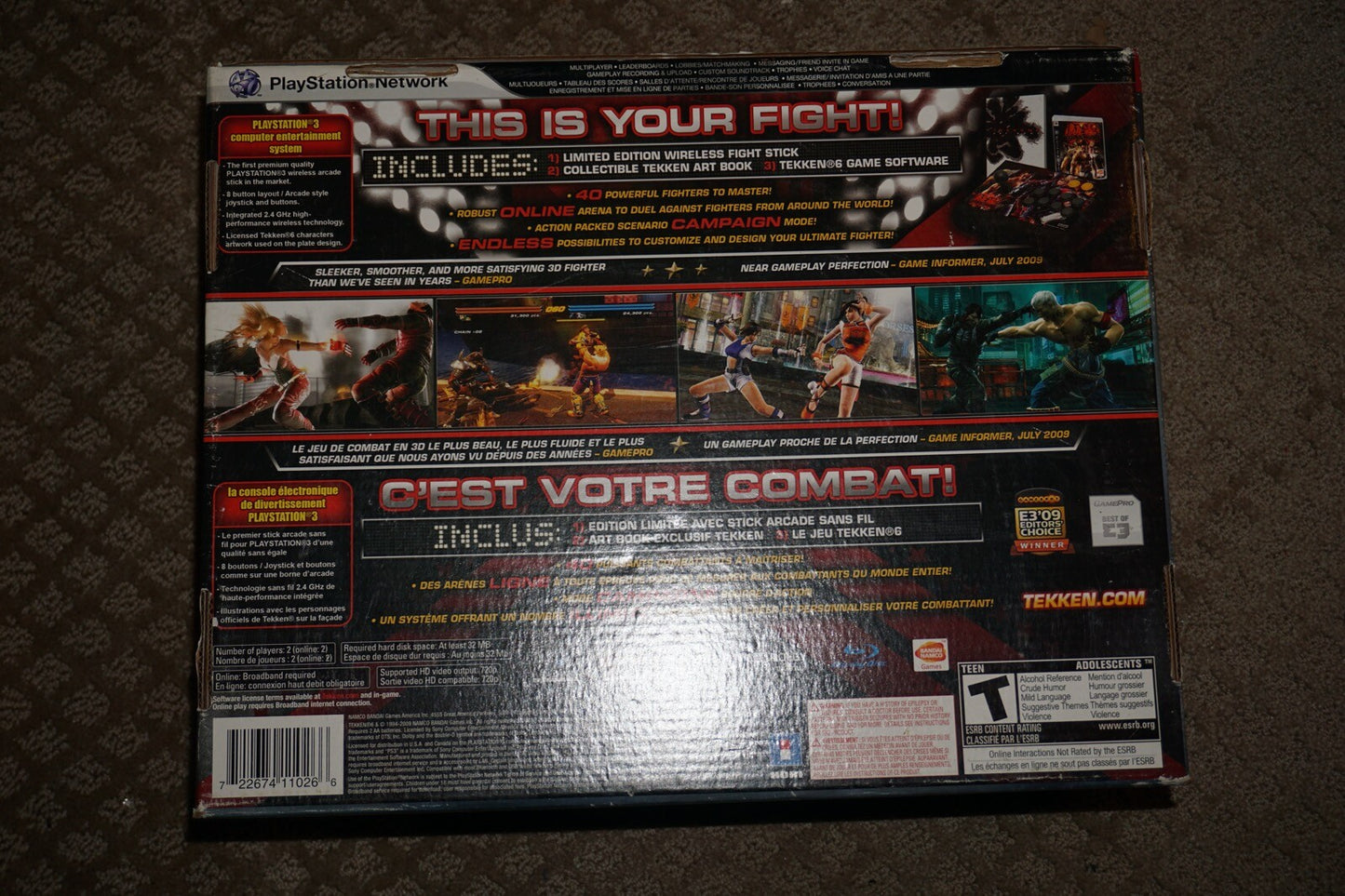 Tekken 6 Fight Arcade Stick Controller (Sony Playstation 3 ps3) with Box