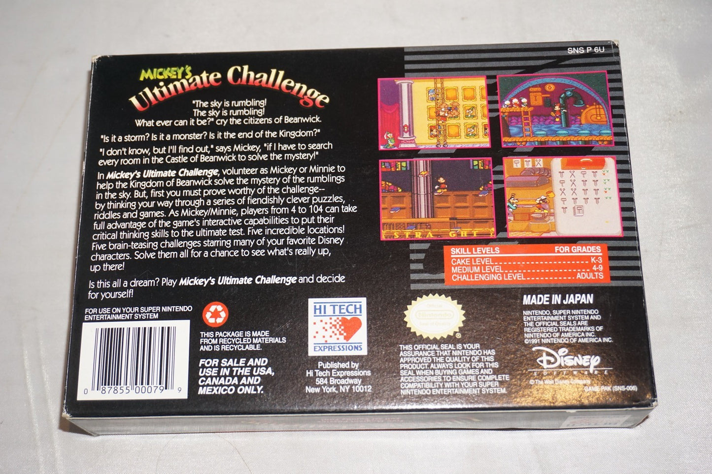 Mickey's Ultimate Challenge (Super Nintendo SNES) Complete in Box CIB