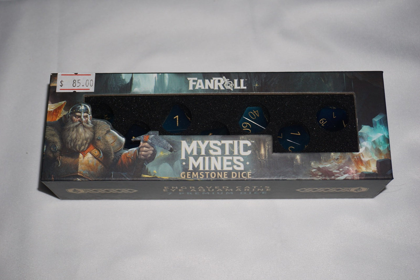 Fanroll Mystic Mines Engraved Cat's Eye Aquamarine D&D NEW Sealed
