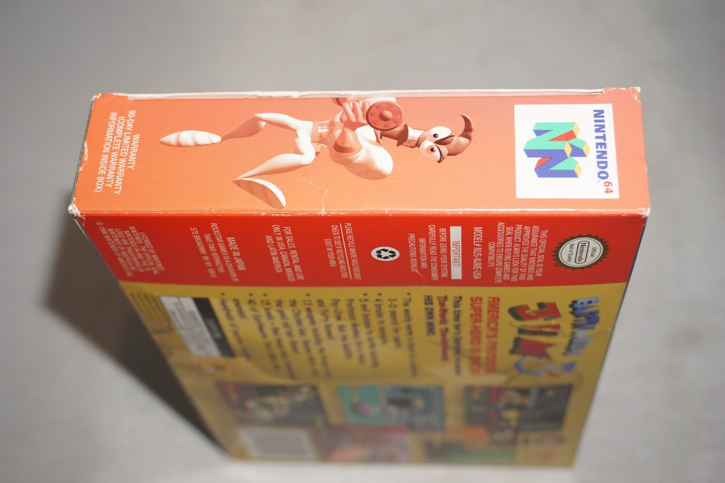 Earthworm Jim 3D (Nintendo 64 N64) Complete in Box CIB
