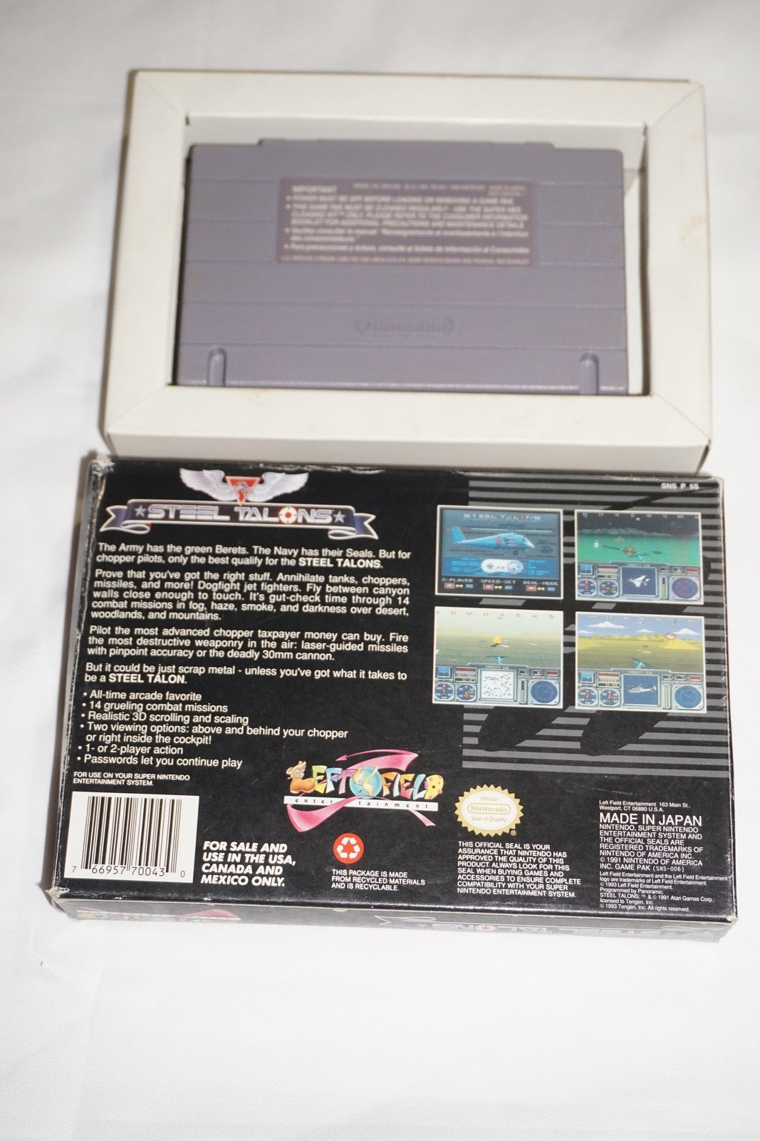 Steel Talons (Super Nintendo SNES) with Box No Manual