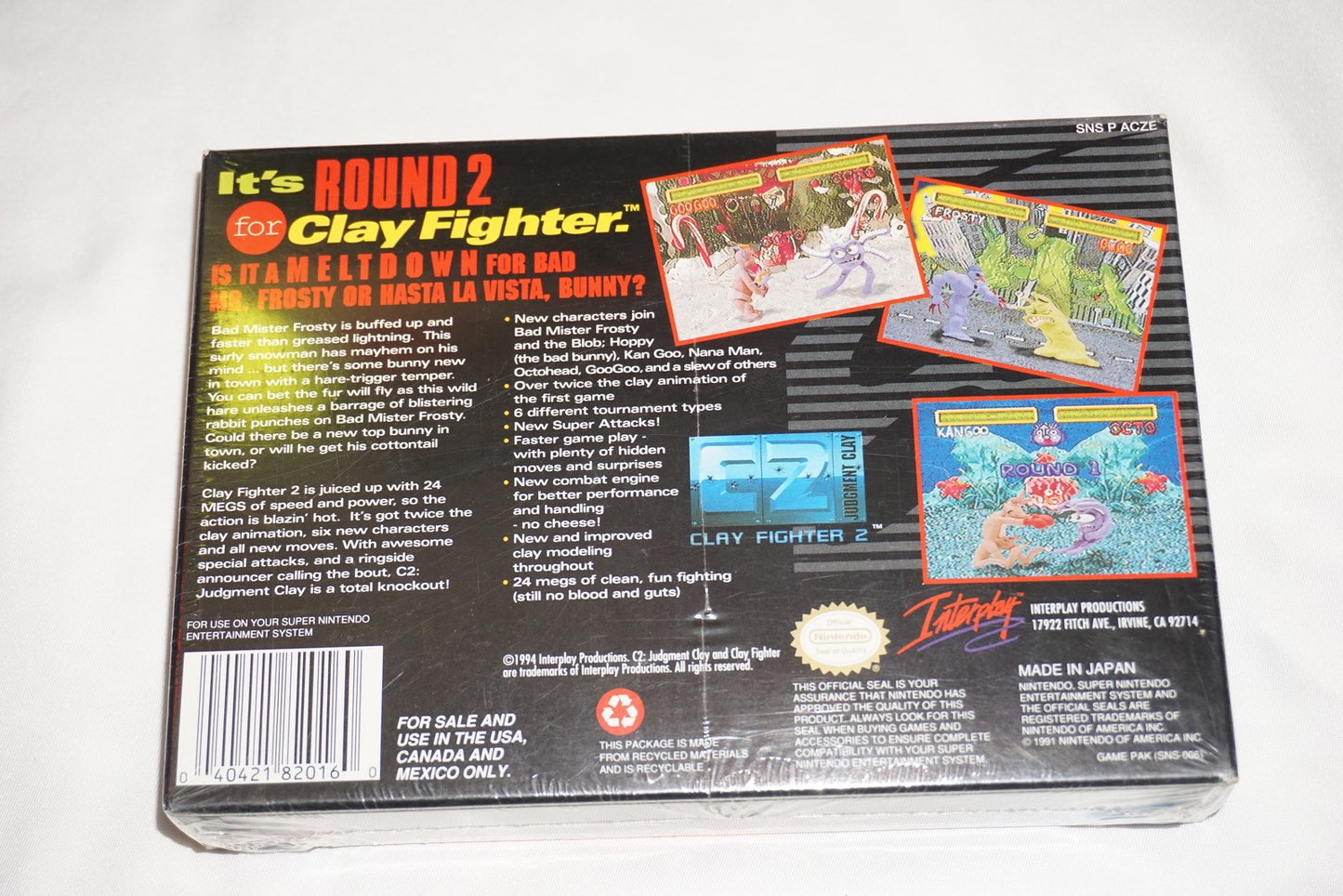 C2 ClayFighter 2: Judgment Clay (Super Nintendo SNES) NEW Sealed