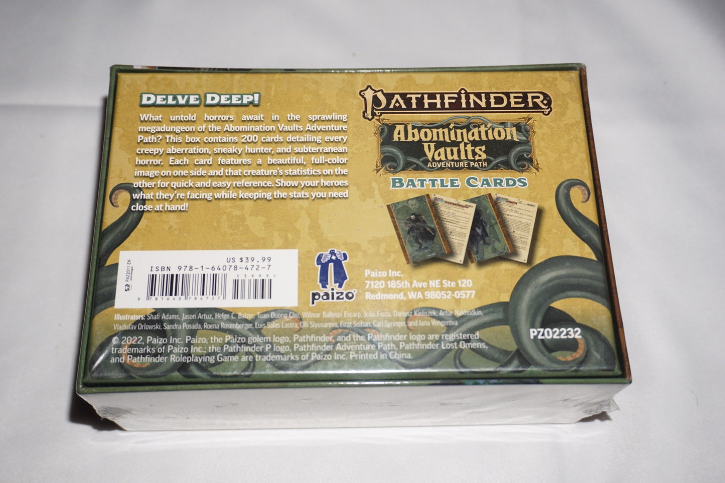 Pathfinder Abomination Vaults Adventure Path Battle Cards Second Ed NEW Sealed