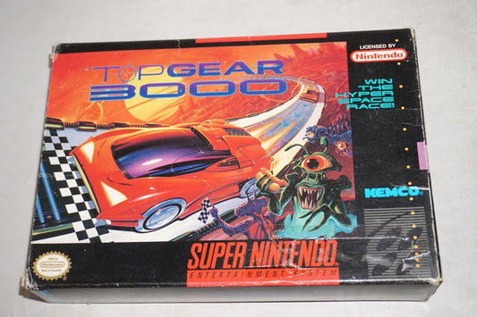 Top Gear 3000 (Super Nintendo SNES) Complete in Box CIB