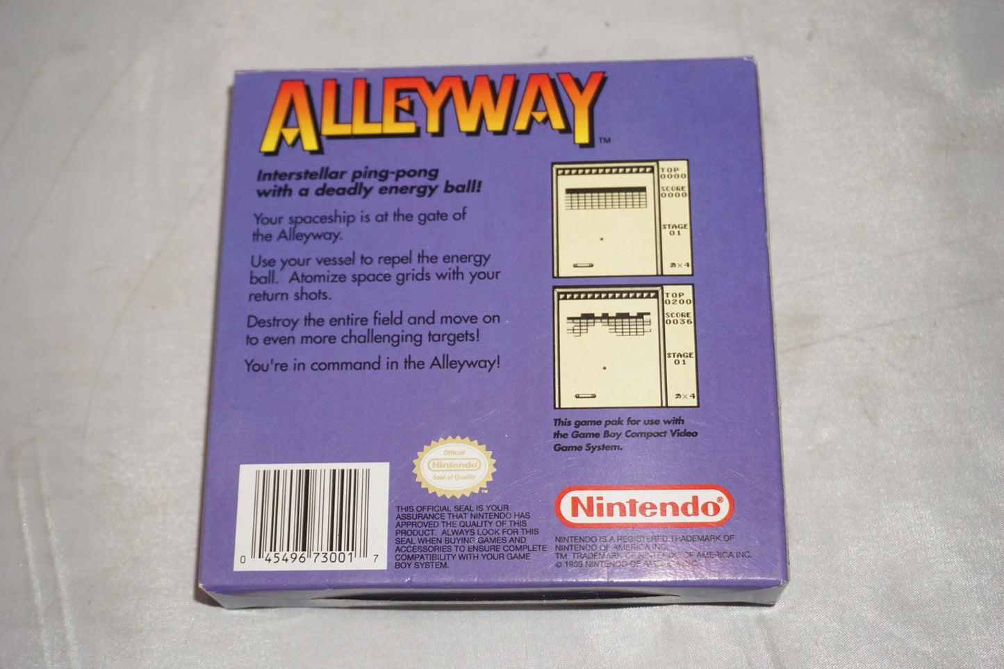 Alleyway (Nintendo Gameboy Game Boy GB) Complete CIB Near Mint