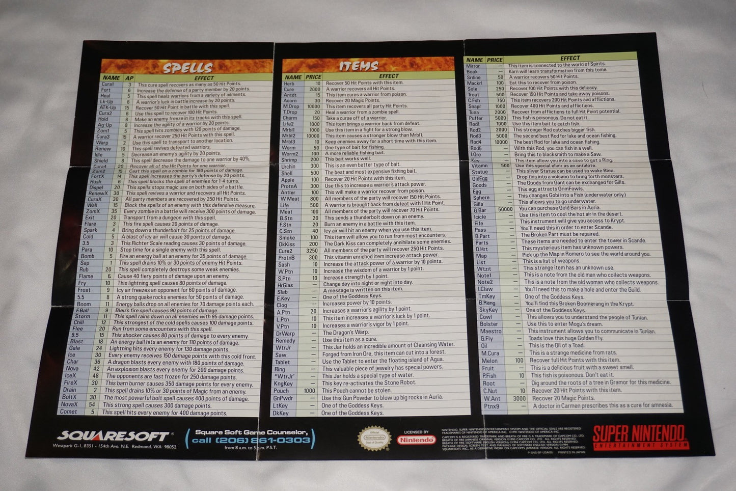 Breath of Fire 1 (Super Nintendo SNES) Complete in Box w/ Reg Charts CIB