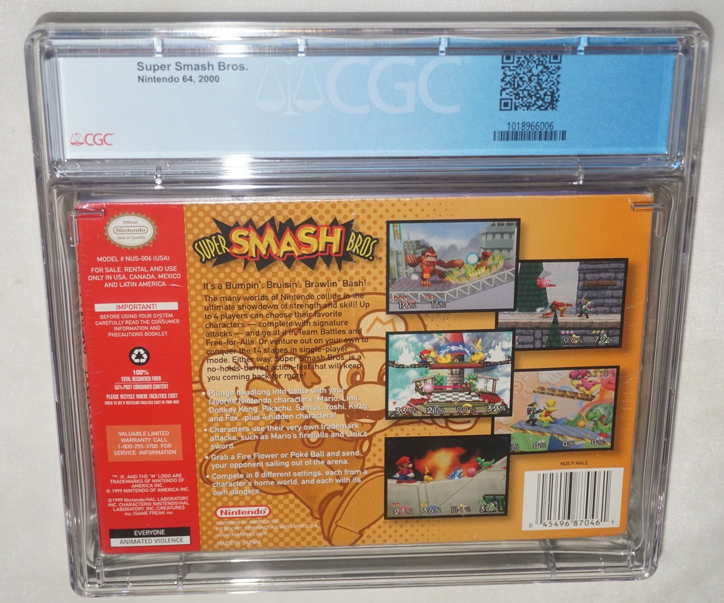 Super Smash Bros (Nintendo 64 N64) CGC 7.5 A NEW Sealed